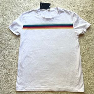 NWT Brandy Melville John Galt retro rainbow tshirt